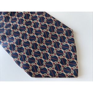 Brooks Brothers Makers 100% Silk USA Made Neck Tie Blue‎ Burgundy Circle Locks